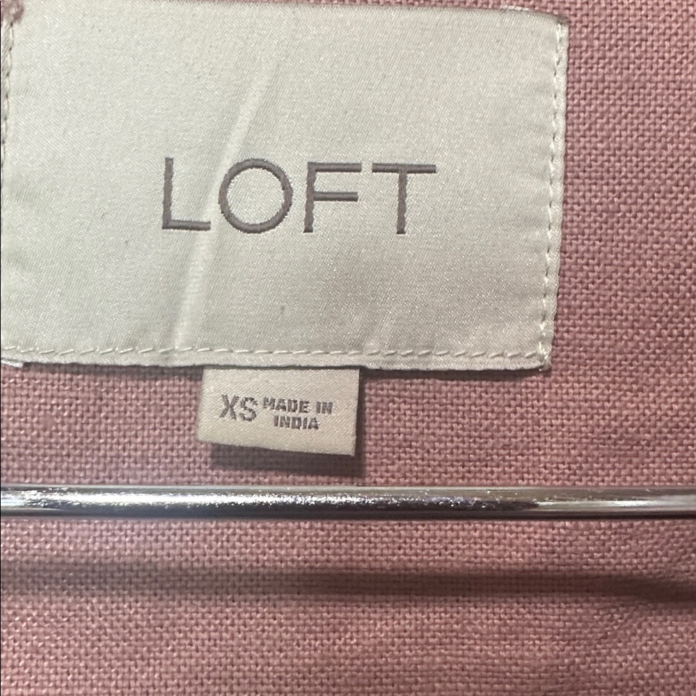 Loft Linen Blend Dusty Rose Utility Jacket Size XS - Picture 3 of 9